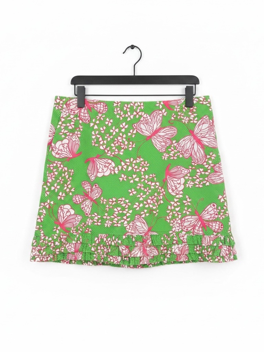 Lilly Pulitzer Butterfly Print Ruffle Hem Mini Skirt 8